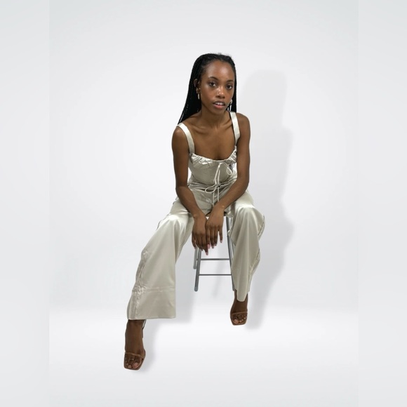 Cream Satin Top & Pants Set - Picture 7 of 7